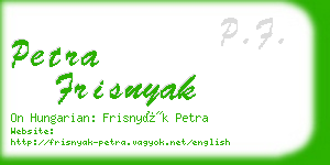 petra frisnyak business card